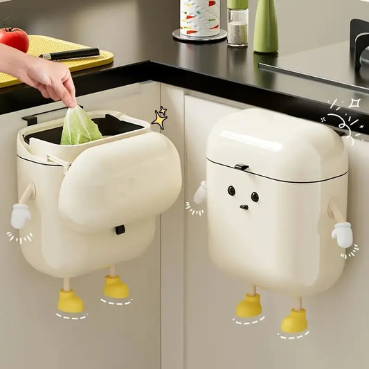 Durable PP Wall-Mounted Waste Bin with Odor-Sealing Lid
