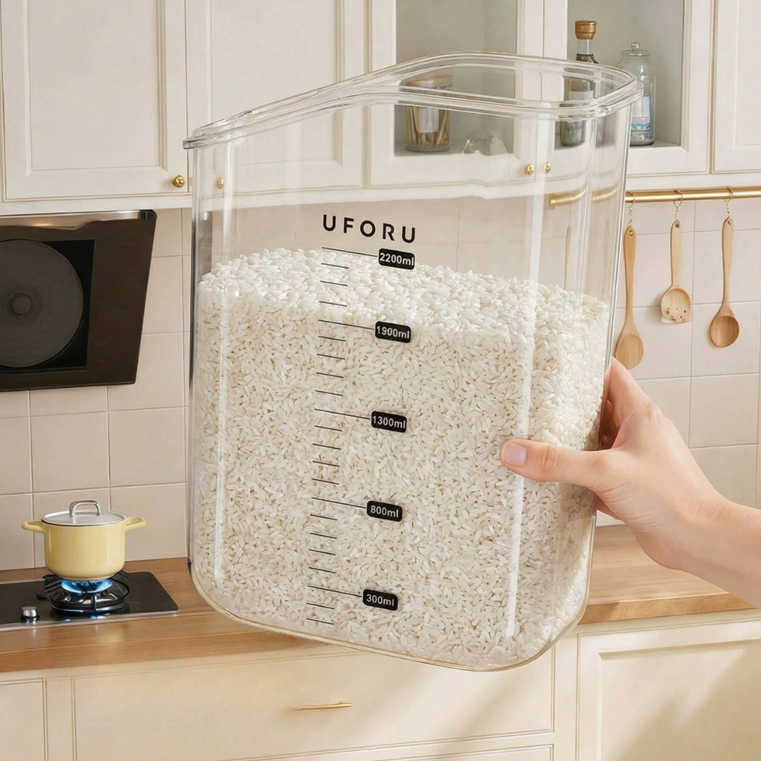 Airtight Grain Storage Container with Measuring Cup (3L)