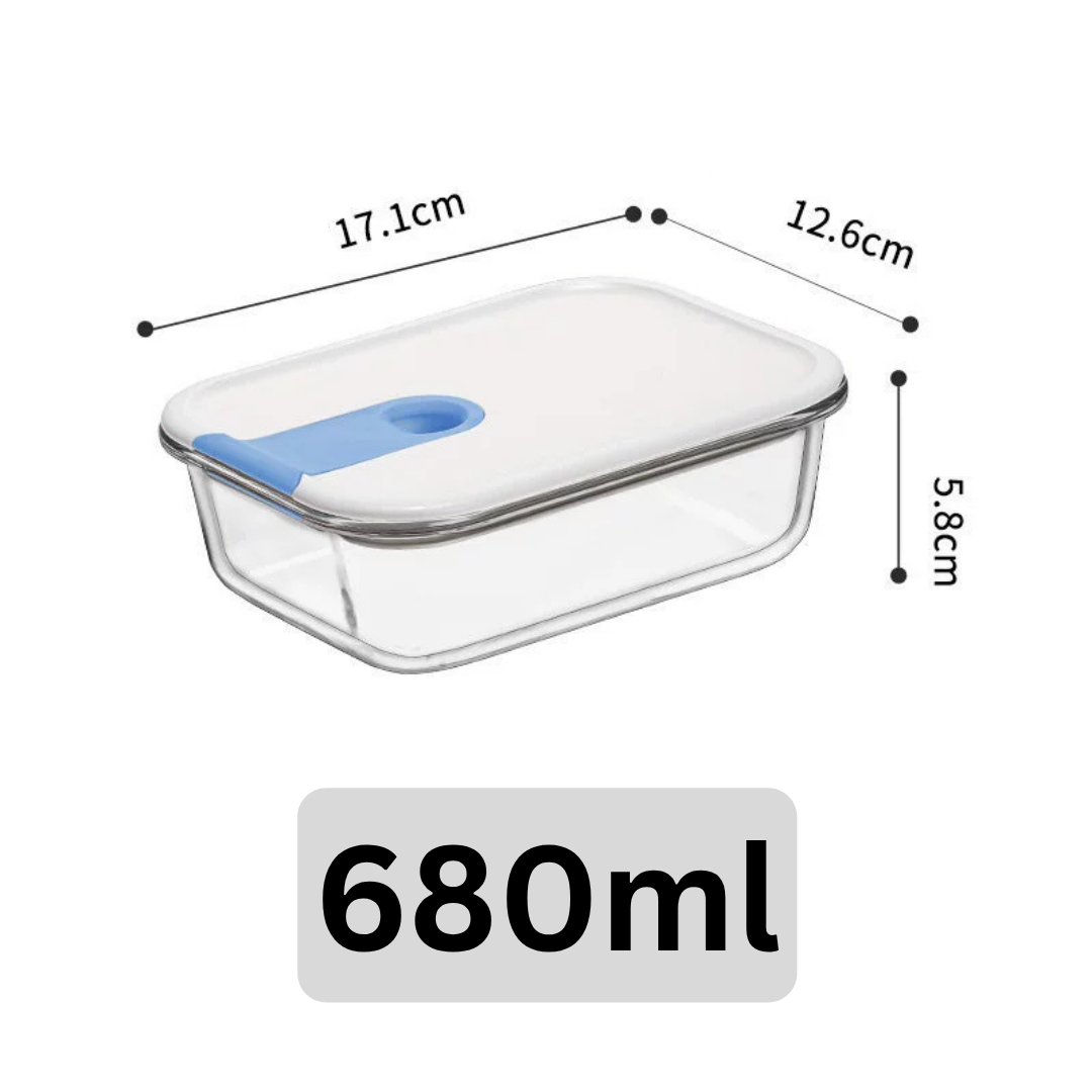Easy Open Airtight Borosilicate Glass Food Storage Container