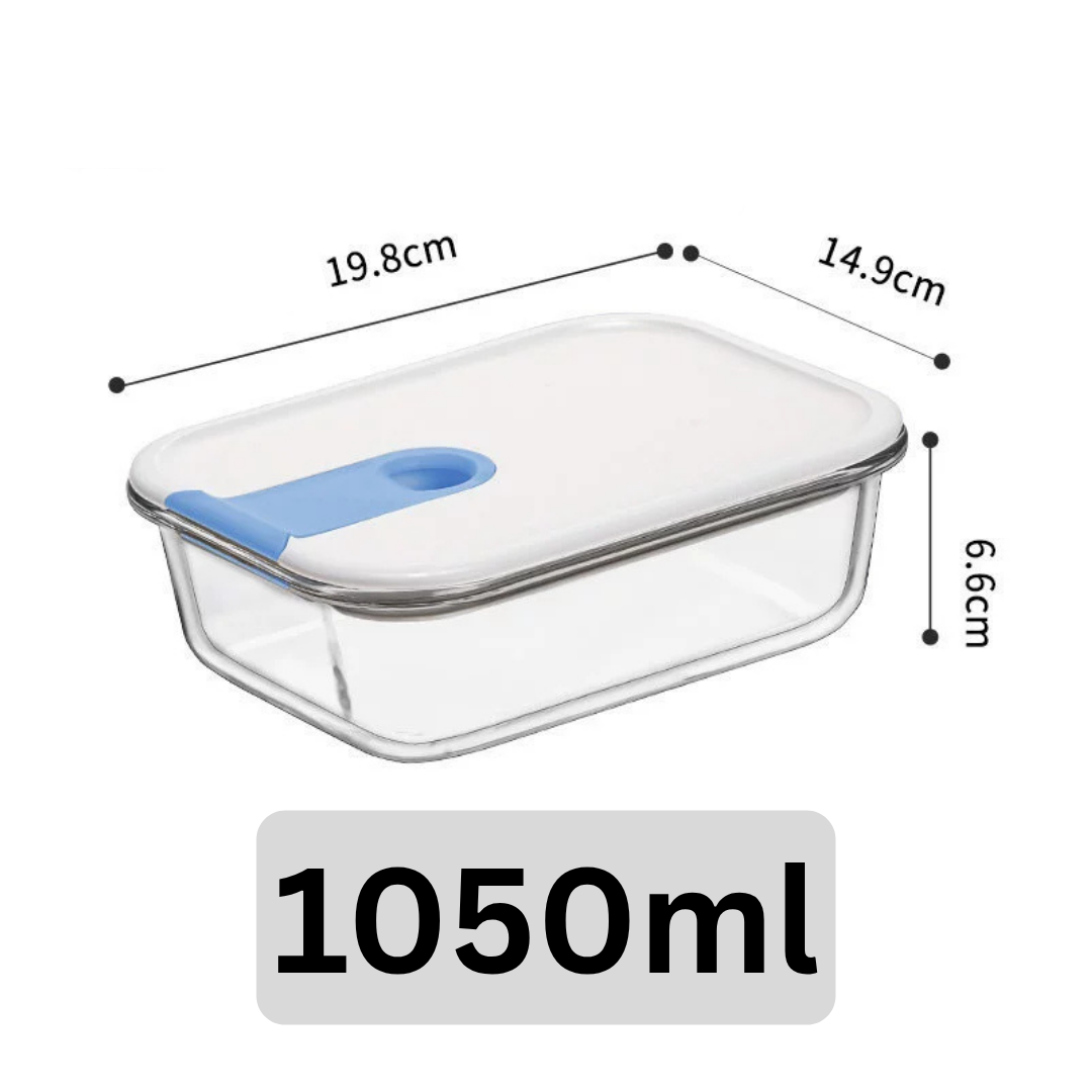 Easy Open Airtight Borosilicate Glass Food Storage Container