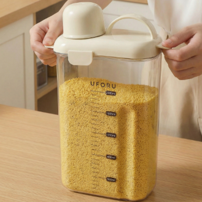 Airtight Grain Storage Container with Measuring Cup (3L)