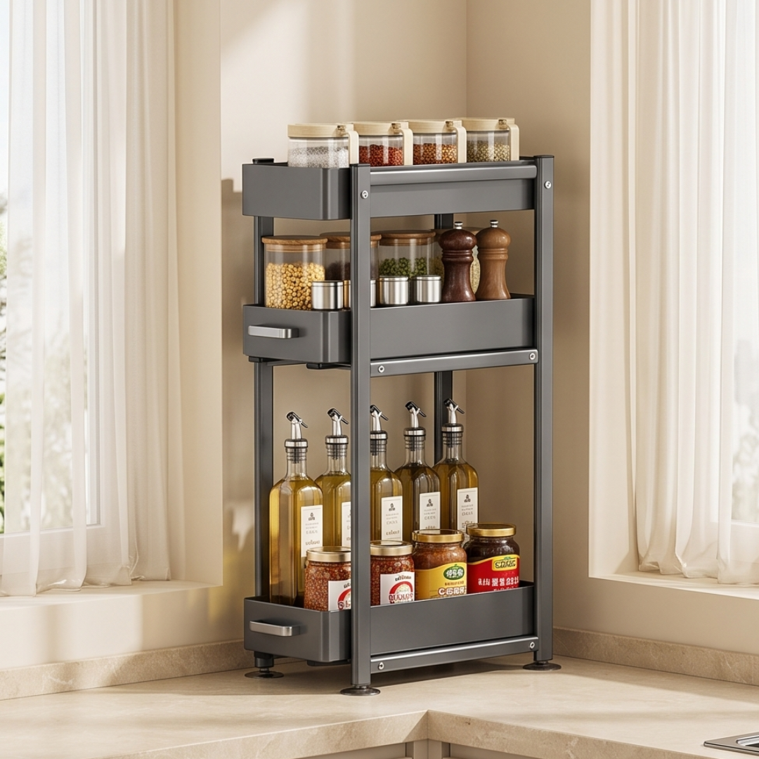 Narrow Pull Out Kitchen Storage Rack