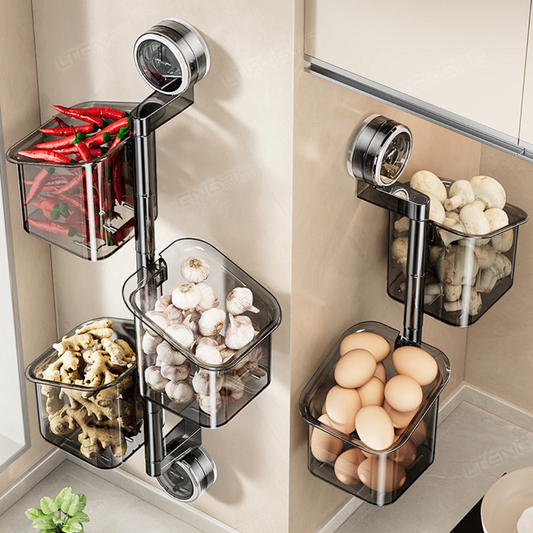 360° Rotating Suction Cup Storage Basket