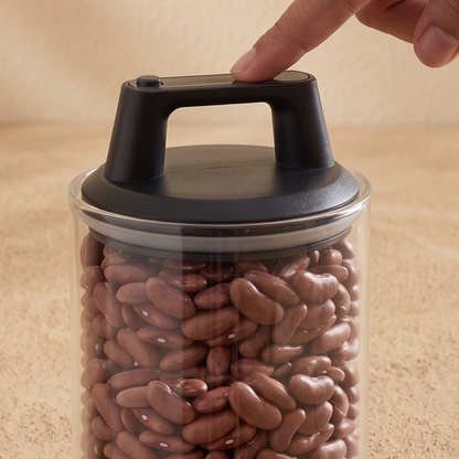 Premium Airtight Borosilicate Glass Storage Jar With Vacuum Lid (Set of 2)