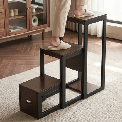 Convertible Wooden Folding Step Stool Ladder