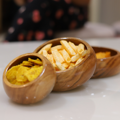 Premium Quality Beautiful Design Akasia Wooden Bowls for Modern Kitchen Storage Use