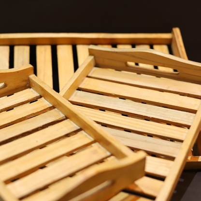 Elegant Modern Design Wooden Pine Wood Everyday Tray (Set of 3)