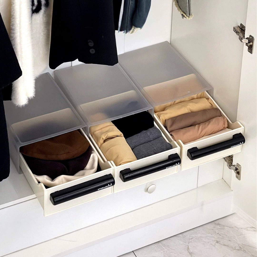 Multi Compartment Wardrobe Drawer Organizer Storage Box