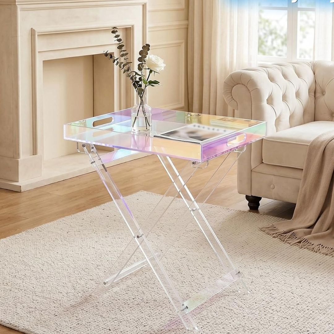 Modern Rainbow Acrylic Folding Side Table