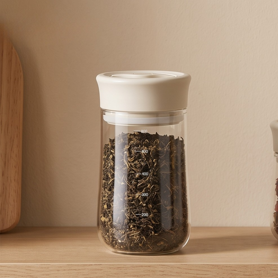 Airtight Borosilicate Glass Storage Jar With Twist Lock Seal
