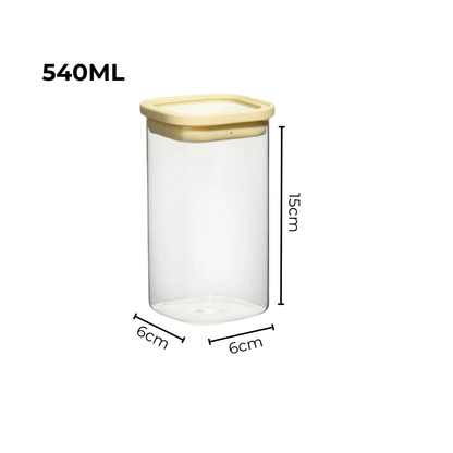 Airtight Glass Storage Canister Set with Silicone Glass Lid