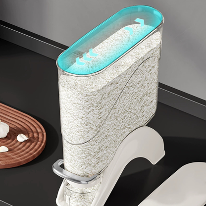 Slim Corner Easy Push Button Airtight Grain Storage Dispenser