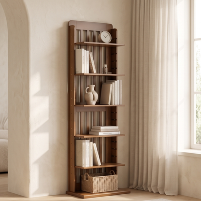 Open Shelves Adjustable Bamboo Storage Rack