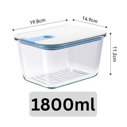 Easy Open Airtight Borosilicate Glass Food Storage Container