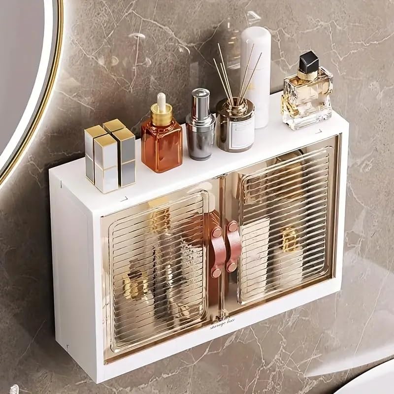 Modern Wall-Mounted Bathroom Storage Cabinet with Adjustable Shelves