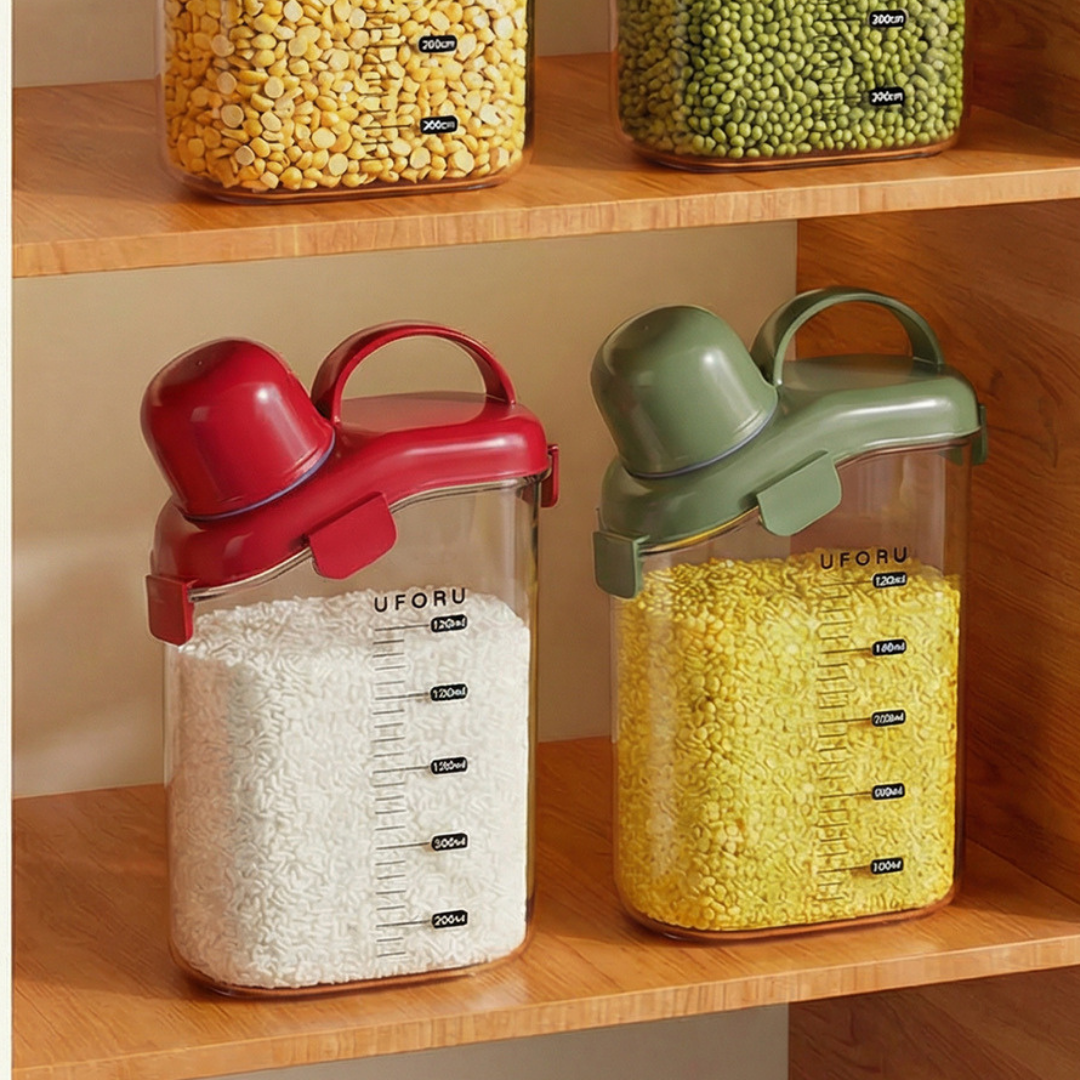 Airtight Grain Storage Container with Measuring Cup (3L)