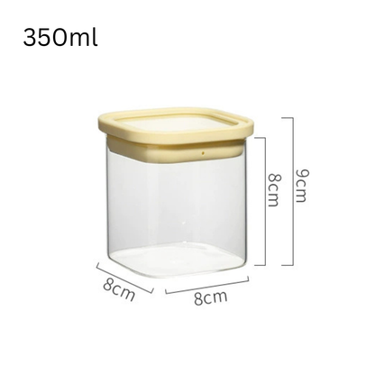 Airtight Glass Storage Canister Set with Silicone Glass Lid