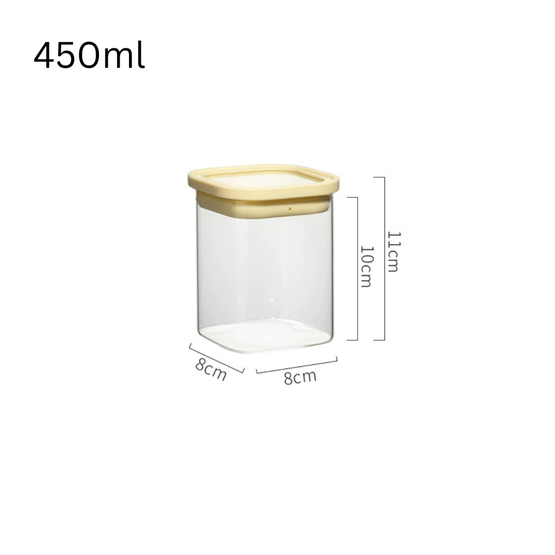Airtight Glass Storage Canister Set with Silicone Glass Lid