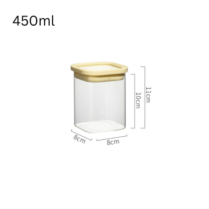 Airtight Glass Storage Canister Set with Silicone Glass Lid