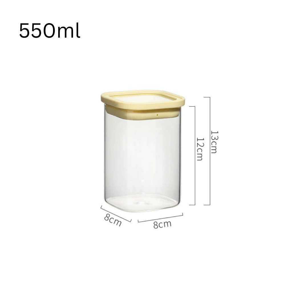Airtight Glass Storage Canister Set with Silicone Glass Lid