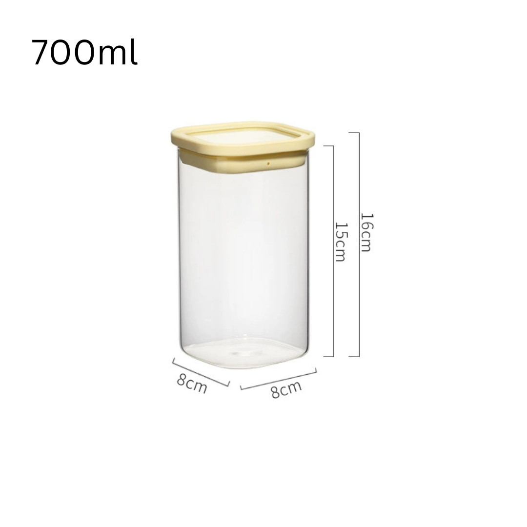 Airtight Glass Storage Canister Set with Silicone Glass Lid