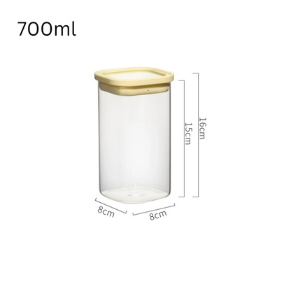 Airtight Glass Storage Canister Set with Silicone Glass Lid
