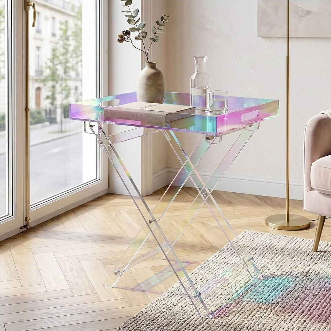 Modern Rainbow Acrylic Folding Side Table