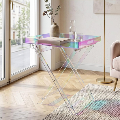 Modern Rainbow Acrylic Folding Side Table