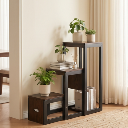 Convertible Wooden Folding Step Stool Ladder