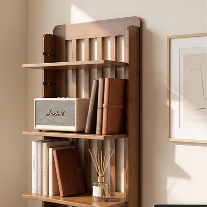 Open Shelves Adjustable Bamboo Storage Rack