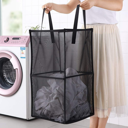 Foldable Mesh Laundry Basket with Handles