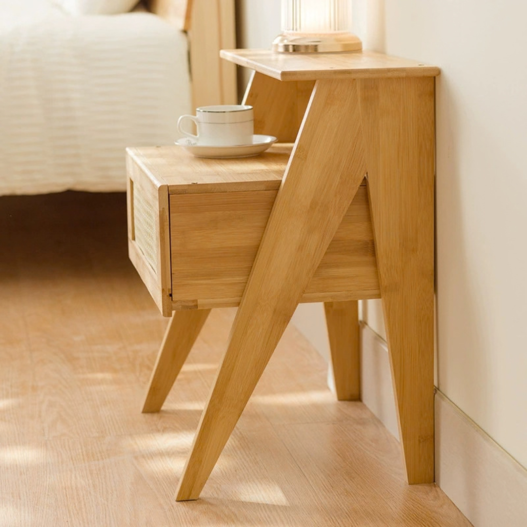 Modern Bamboo Rattan Stoarge Orgainzer With Drawer