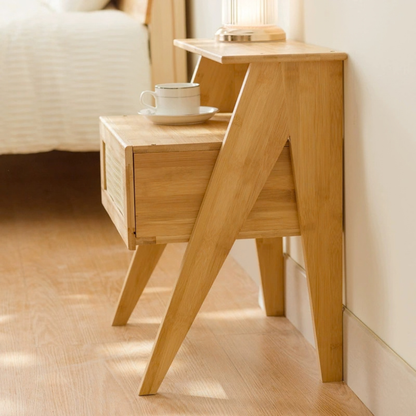 Modern Bamboo Rattan Stoarge Orgainzer With Drawer