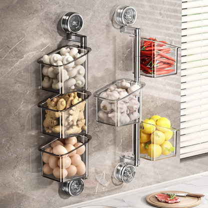 360° Rotating Suction Cup Storage Basket