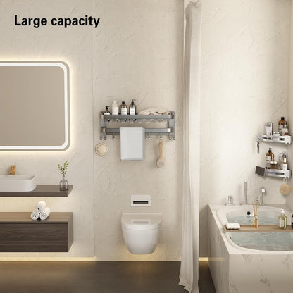 Rust-Resistant Suction Towel Hook and Storage Organizer