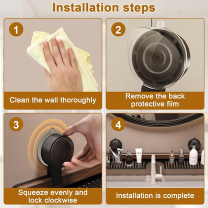 Wall Mounted Sink Organizer Shelf with Strong Suction