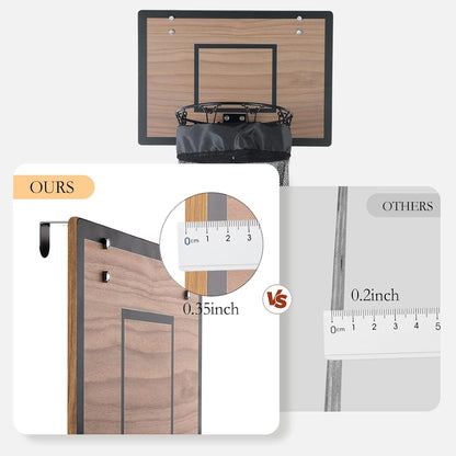 Wooden Basketball Hoop Hanging Laundry Bag