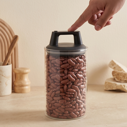 Premium Airtight Borosilicate Glass Storage Jar With Vacuum Lid (Set of 2)