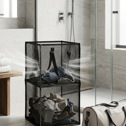 Foldable Mesh Laundry Basket with Handles