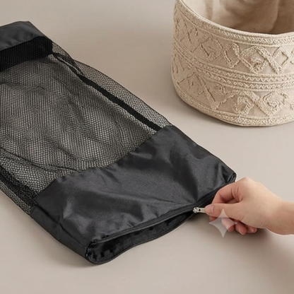 Wooden Basketball Hoop Hanging Laundry Bag