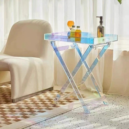 Modern Rainbow Acrylic Folding Side Table