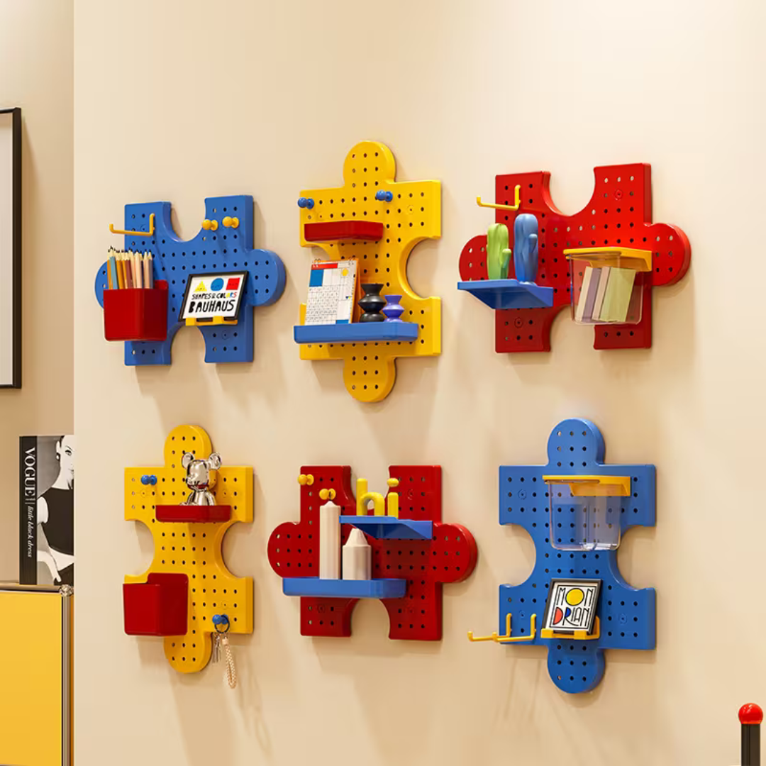 Wall Organizer Modular Puzzle Pegboard (Set of 3)