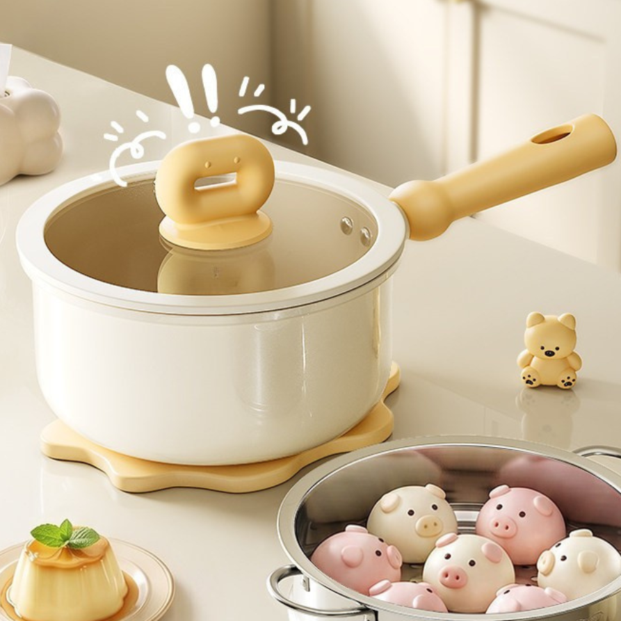 Ceramic Non Stick Cooking Saucepan with Glass Lid