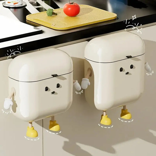 Durable PP Wall-Mounted Waste Bin with Odor-Sealing Lid