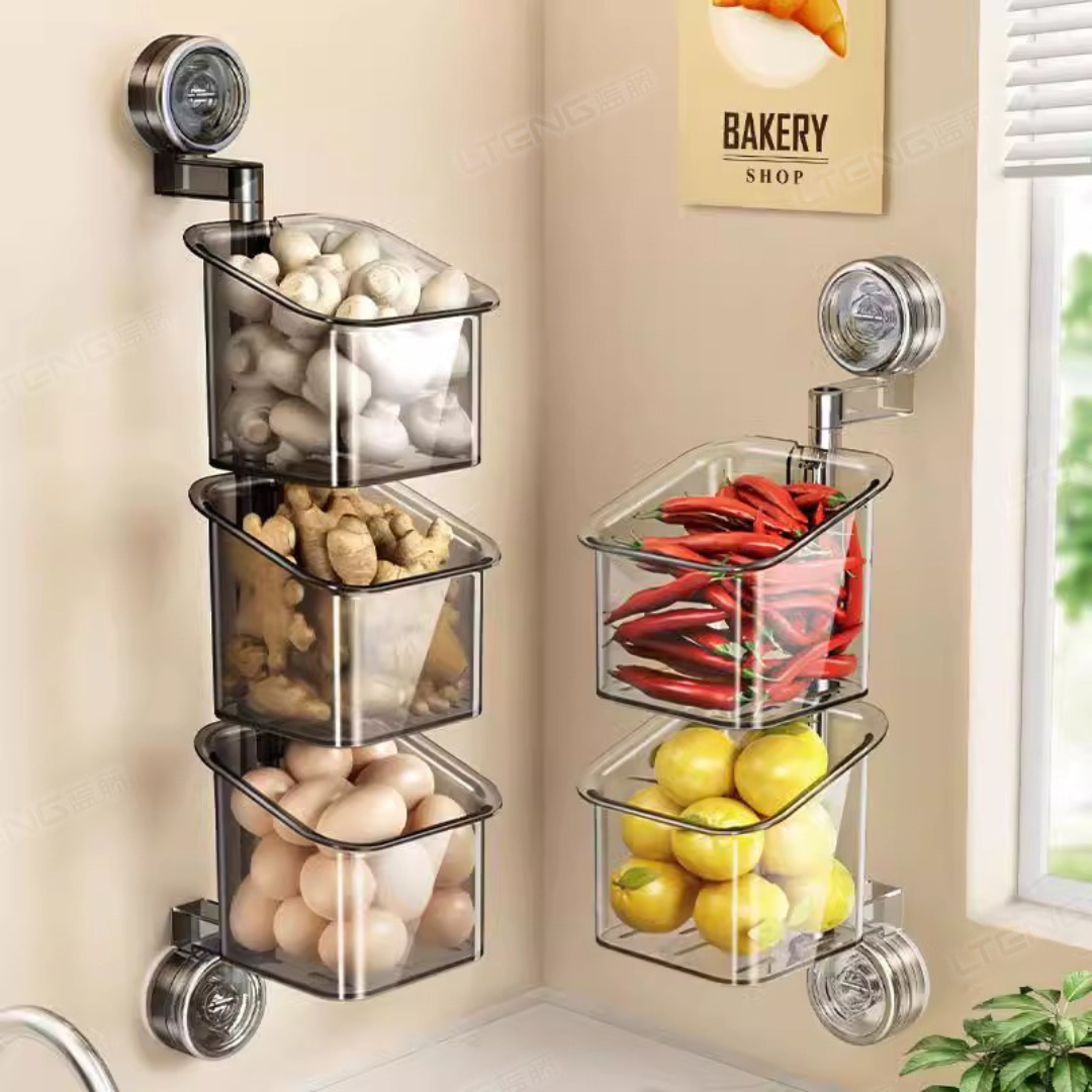 360° Rotating Suction Cup Storage Basket