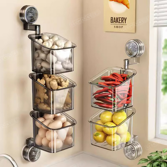 360° Rotating Suction Cup Storage Basket