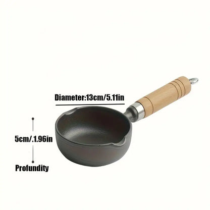 Durable Non-Stick Iron Tadka Pan with Wooden Handle