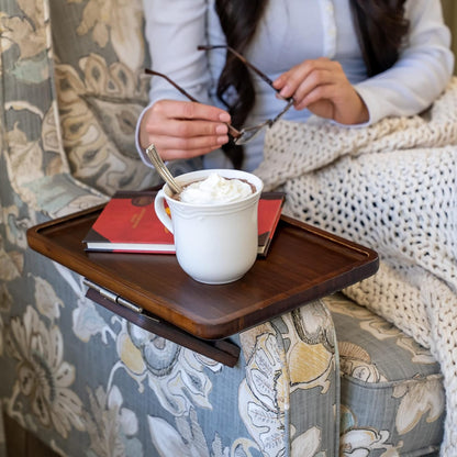 Elegant Bamboo Wooden Foldable Sofa Tray Natural Finish