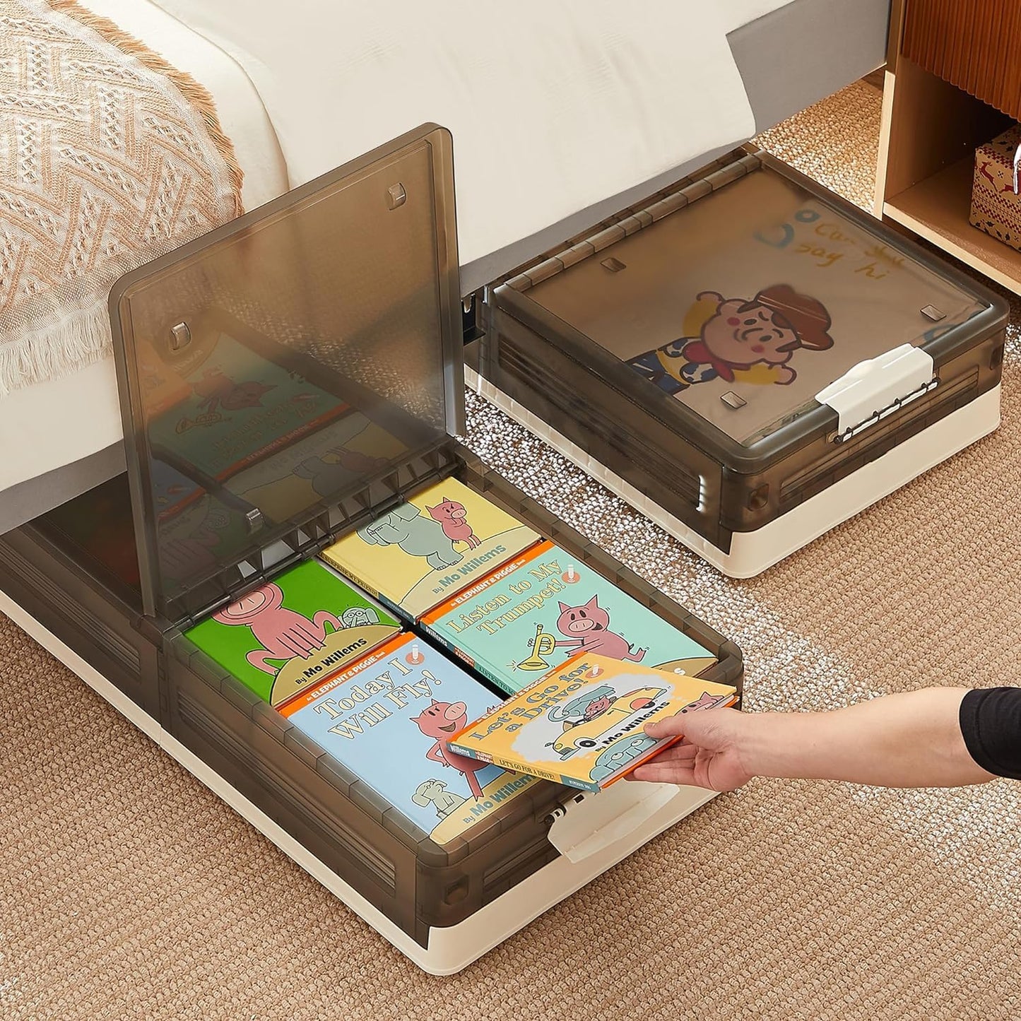 Multiple-Use Under Bed Storage Organizer with Wheels