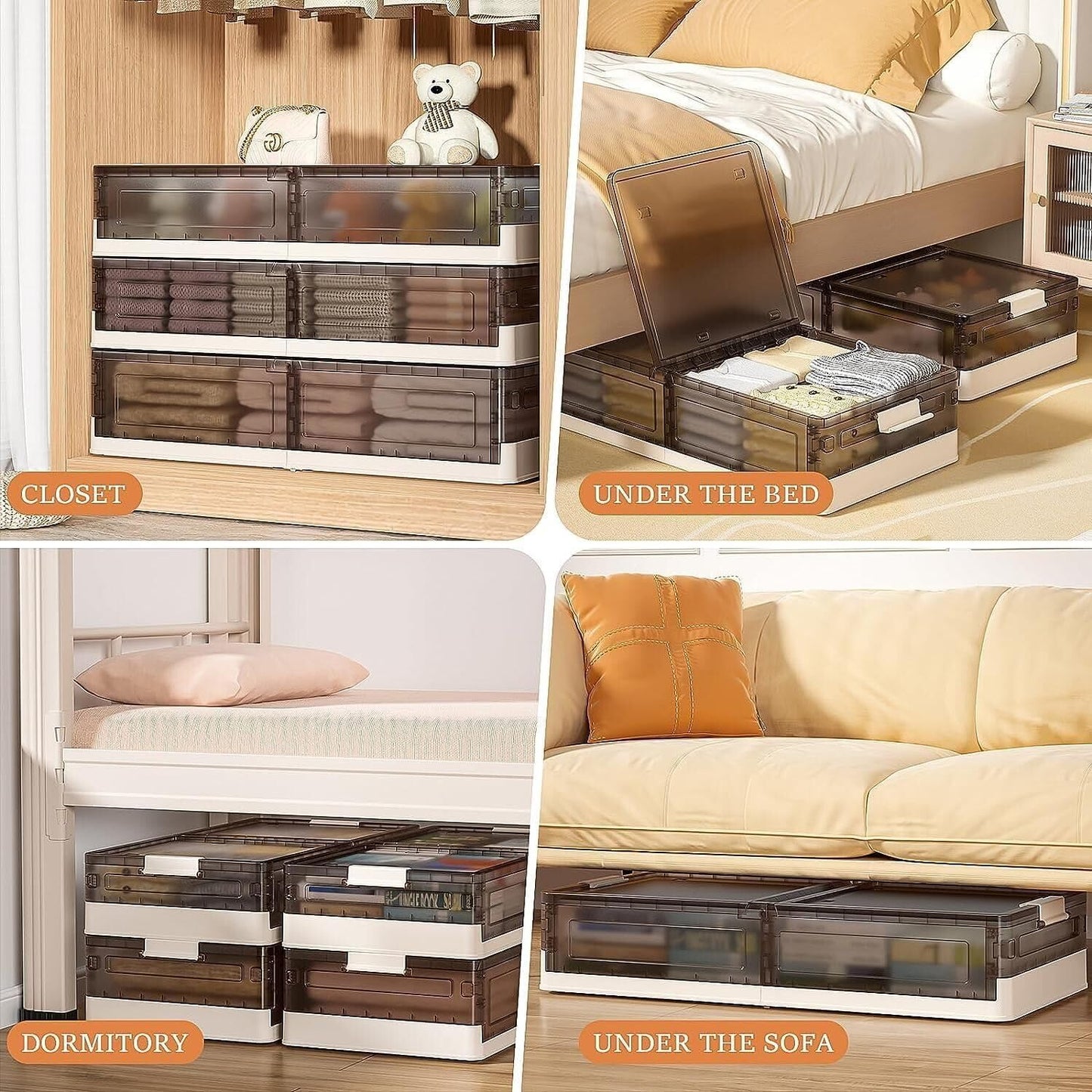 Multiple-Use Under Bed Storage Organizer with Wheels